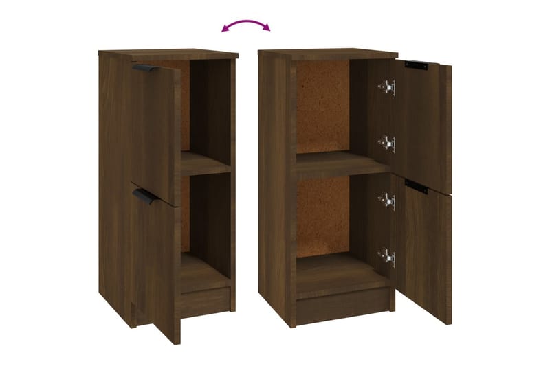 beBasic Skjenker 2 stk brun eik 30x30x70 cm konstruert tre - Brun - Oppbevaring - Oppbevaringsmøbler - Sideboard & skjenker