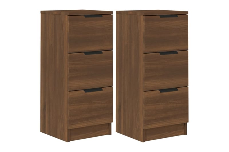 beBasic Skjenker 2 stk brun eik 30x30x70 cm konstruert tre - Brun - Oppbevaring - Oppbevaringsmøbler - Sideboard & skjenker