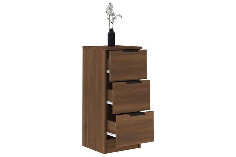 beBasic Skjenker 2 stk brun eik 30x30x70 cm konstruert tre - Brun - Oppbevaring - Oppbevaringsmøbler - Sideboard & skjenker