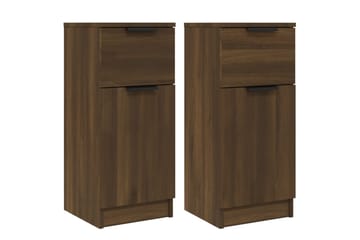 beBasic Skjenker 2 stk brun eik 30x30x70 cm konstruert tre - Brun - Oppbevaring - Oppbevaringsmøbler - Sideboard & skjenker