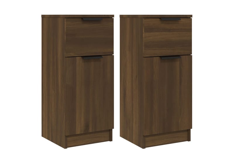 beBasic Skjenker 2 stk brun eik 30x30x70 cm konstruert tre - Brun - Oppbevaring - Oppbevaringsmøbler - Sideboard & skjenker