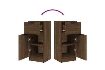 beBasic Skjenker 2 stk brun eik 30x30x70 cm konstruert tre - Brun - Oppbevaring - Oppbevaringsmøbler - Sideboard & skjenker