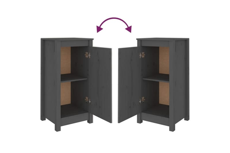 beBasic Skjenker 2 stk grå 40x35x80 cm heltre furu - GrÃ¥ - Oppbevaring - Oppbevaringsmøbler - Sideboard & skjenker