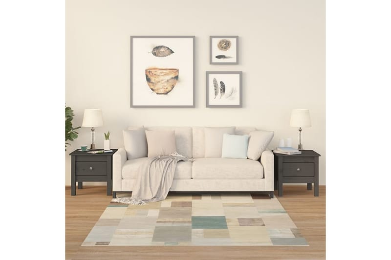 beBasic Skjenker 2 stk grå 40x40x39 cm heltre furu - GrÃ¥ - Oppbevaring - Oppbevaringsmøbler - Sideboard & skjenker