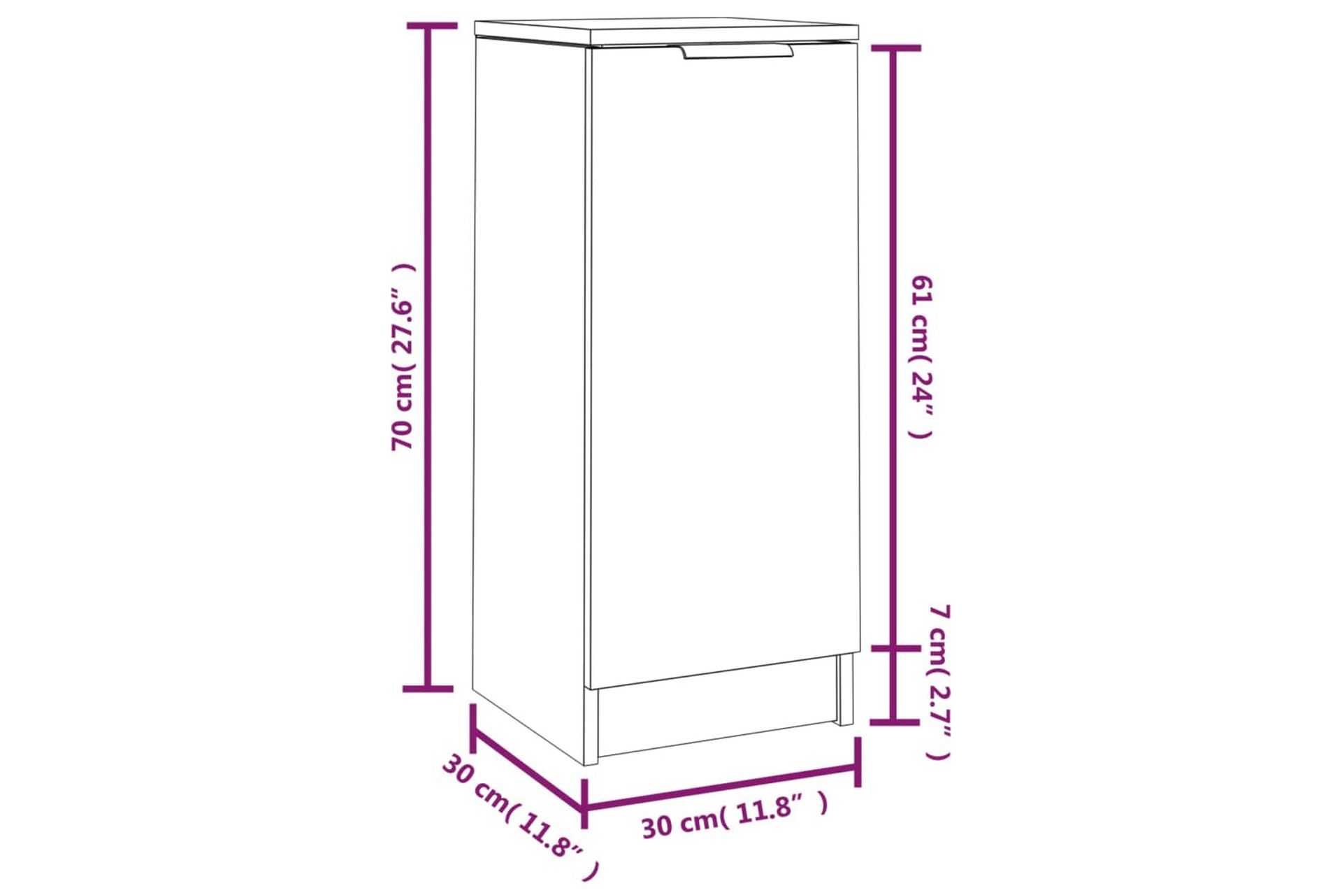 beBasic Skjenker 2 stk grå sonoma 30x30x70 cm konstruert tre - GrÃ¥ - Oppbevaring - Oppbevaringsmøbler - Sideboard & skjenker
