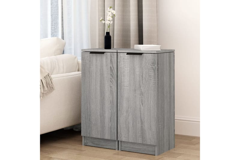 beBasic Skjenker 2 stk grå sonoma 30x30x70 cm konstruert tre - GrÃ¥ - Oppbevaring - Oppbevaringsmøbler - Sideboard & skjenker