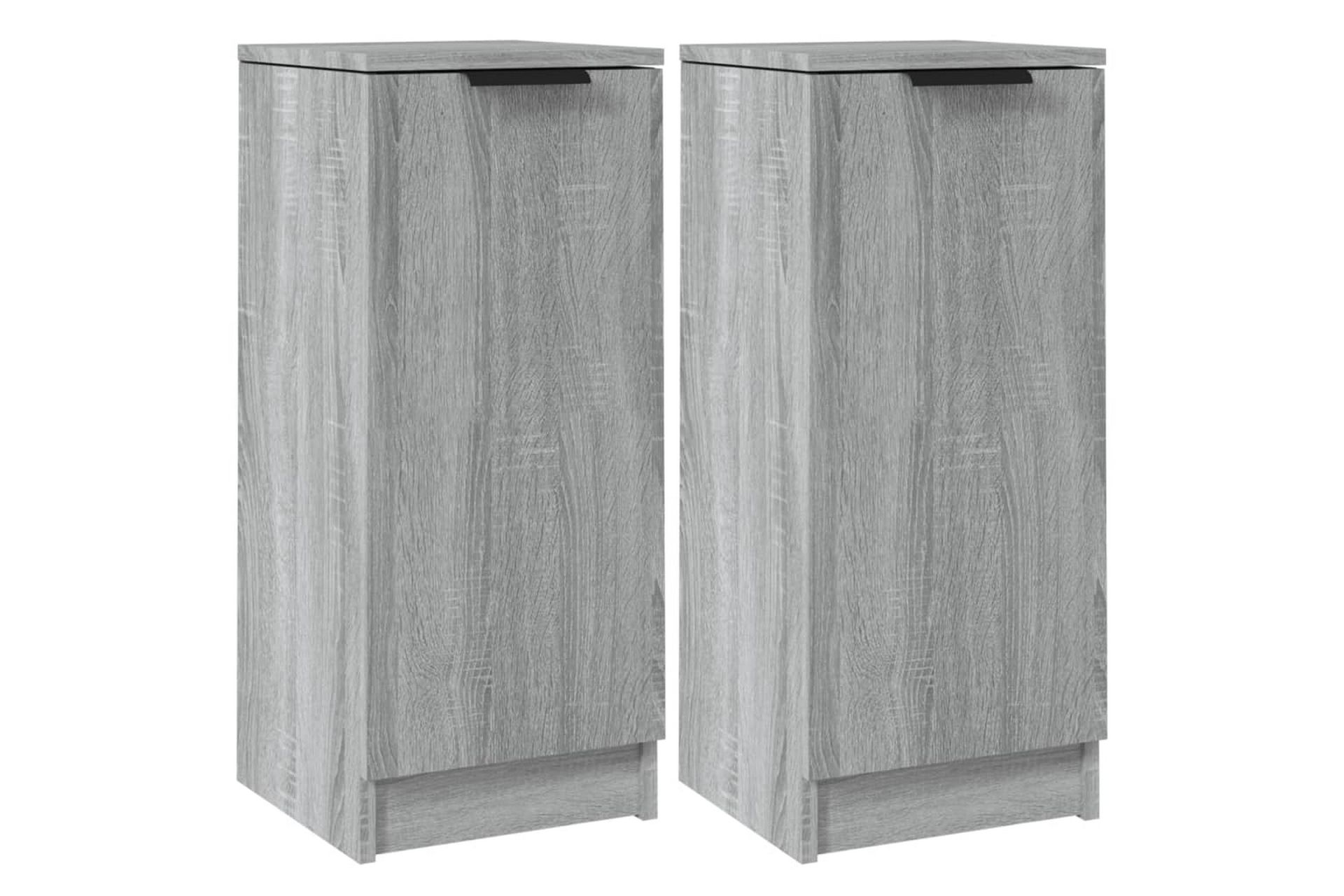beBasic Skjenker 2 stk grå sonoma 30x30x70 cm konstruert tre - GrÃ¥ - Oppbevaring - Oppbevaringsmøbler - Sideboard & skjenker