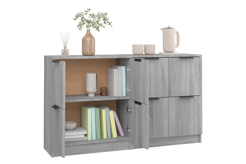 beBasic Skjenker 2 stk grå sonoma 60x30x70 cm konstruert tre - GrÃ¥ - Oppbevaring - Oppbevaringsmøbler - Sideboard & skjenker