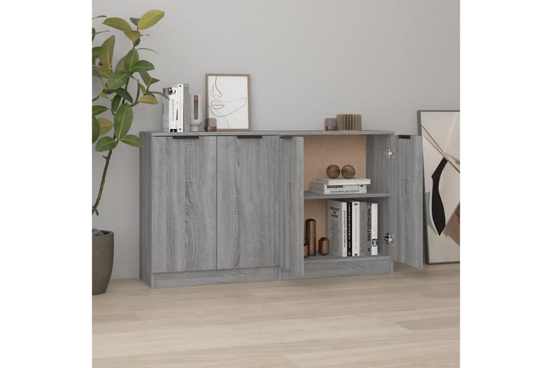 beBasic Skjenker 2 stk grå sonoma 60x30x70 cm konstruert tre - GrÃ¥ - Oppbevaring - Oppbevaringsmøbler - Sideboard & skjenker