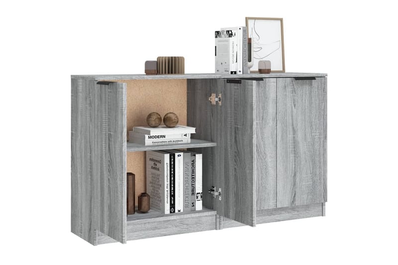 beBasic Skjenker 2 stk grå sonoma 60x30x70 cm konstruert tre - GrÃ¥ - Oppbevaring - Oppbevaringsmøbler - Sideboard & skjenker