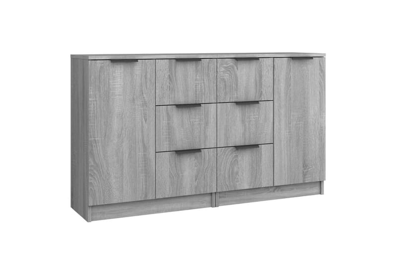 beBasic Skjenker 2 stk grå sonoma 60x30x70 cm konstruert tre - GrÃ¥ - Sideboard & skjenker