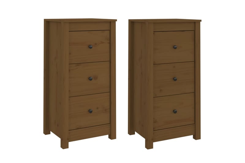beBasic Skjenker 2 stk honningbrun 40x35x80 heltre furu - Brun - Oppbevaring - Oppbevaringsmøbler - Sideboard & skjenker