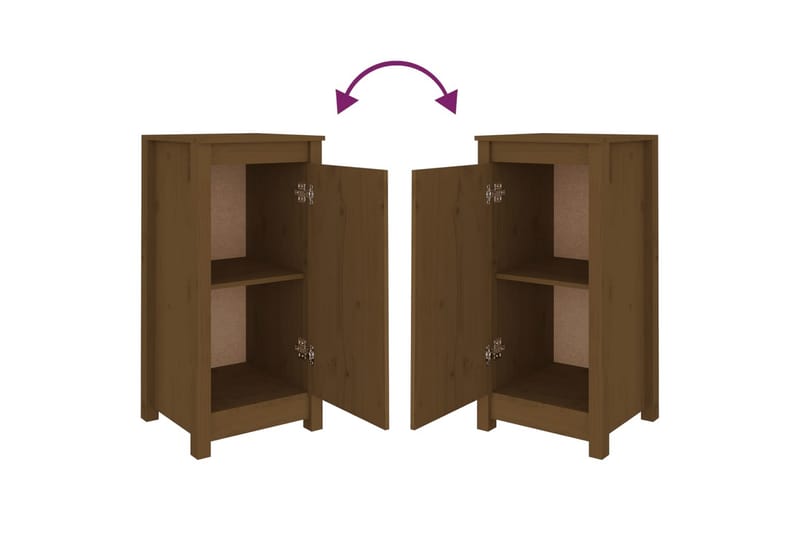 beBasic Skjenker 2 stk honningbrun 40x35x80 heltre furu - Brun - Oppbevaring - Oppbevaringsmøbler - Sideboard & skjenker