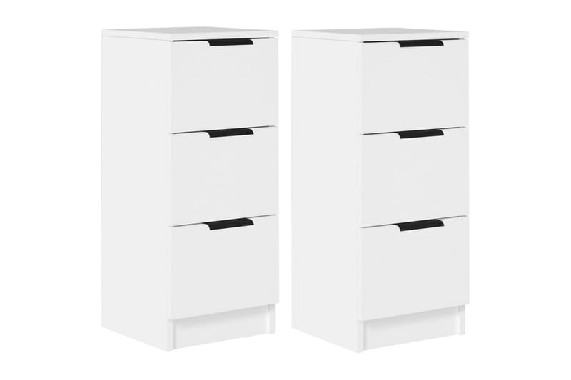 beBasic Skjenker 2 stk hvit 30x30x70 cm konstruert tre - Hvit - Oppbevaring - Oppbevaringsmøbler - Sideboard & skjenker