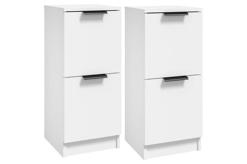 beBasic Skjenker 2 stk hvit 30x30x70 cm konstruert tre - Hvit - Oppbevaring - Oppbevaringsmøbler - Sideboard & skjenker