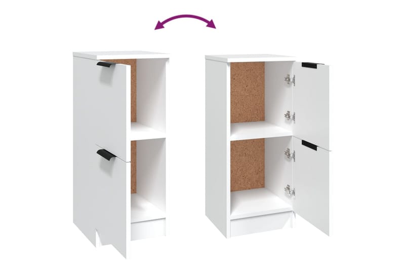 beBasic Skjenker 2 stk hvit 30x30x70 cm konstruert tre - Hvit - Oppbevaring - Oppbevaringsmøbler - Sideboard & skjenker