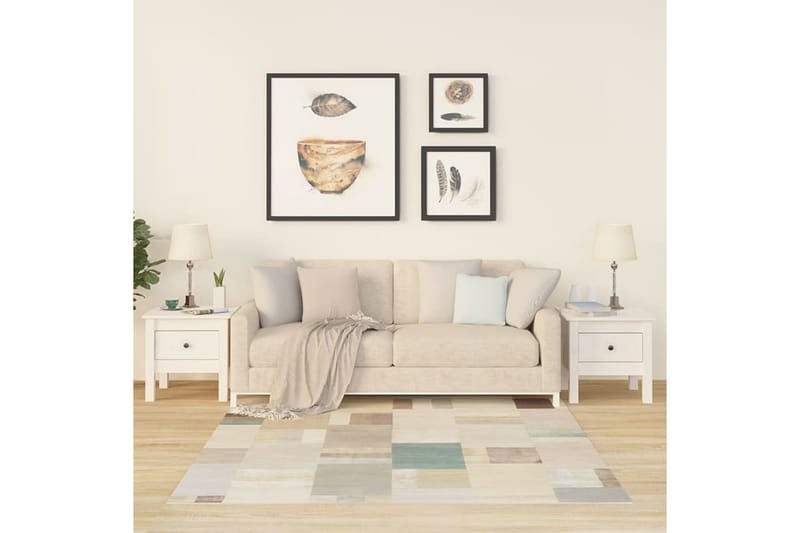 beBasic Skjenker 2 stk hvit 40x40x39 cm heltre furu - Hvit - Oppbevaring - Oppbevaringsmøbler - Sideboard & skjenker