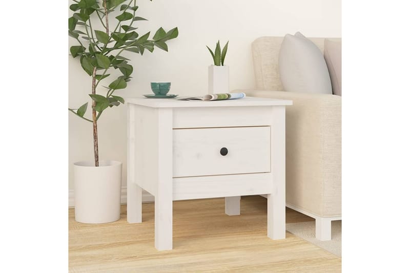 beBasic Skjenker 2 stk hvit 40x40x39 cm heltre furu - Hvit - Oppbevaring - Oppbevaringsmøbler - Sideboard & skjenker