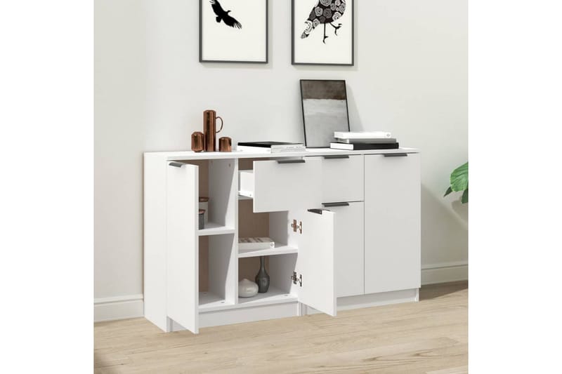 beBasic Skjenker 2 stk hvit 60x30x70 cm konstruert tre - Hvit - Oppbevaring - Oppbevaringsmøbler - Sideboard & skjenker