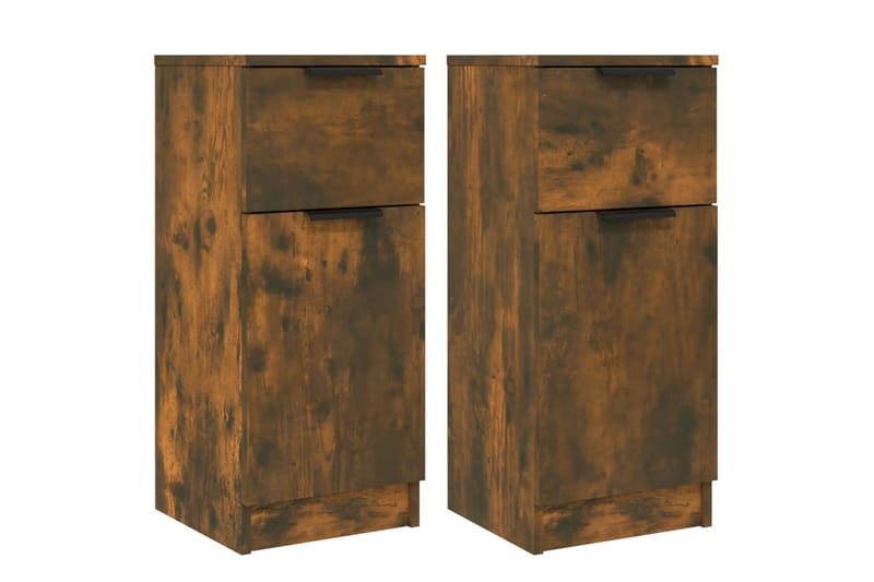 beBasic Skjenker 2 stk røkt eik 30x30x70 cm konstruert tre - Brun - Oppbevaring - Oppbevaringsmøbler - Sideboard & skjenker