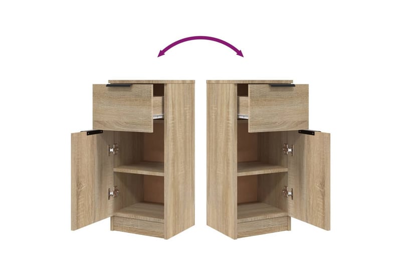 beBasic Skjenker 2 stk sonoma eik 30x30x70 cm konstruert tre - Brun - Oppbevaring - Oppbevaringsmøbler - Sideboard & skjenker