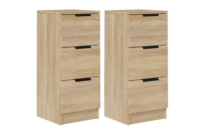 beBasic Skjenker 2 stk sonoma eik 30x30x70 cm konstruert tre - Brun - Oppbevaring - Oppbevaringsmøbler - Sideboard & skjenker