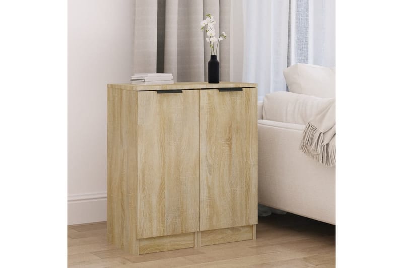 beBasic Skjenker 2 stk sonoma eik 30x30x70 cm konstruert tre - Brun - Oppbevaring - Oppbevaringsmøbler - Sideboard & skjenker