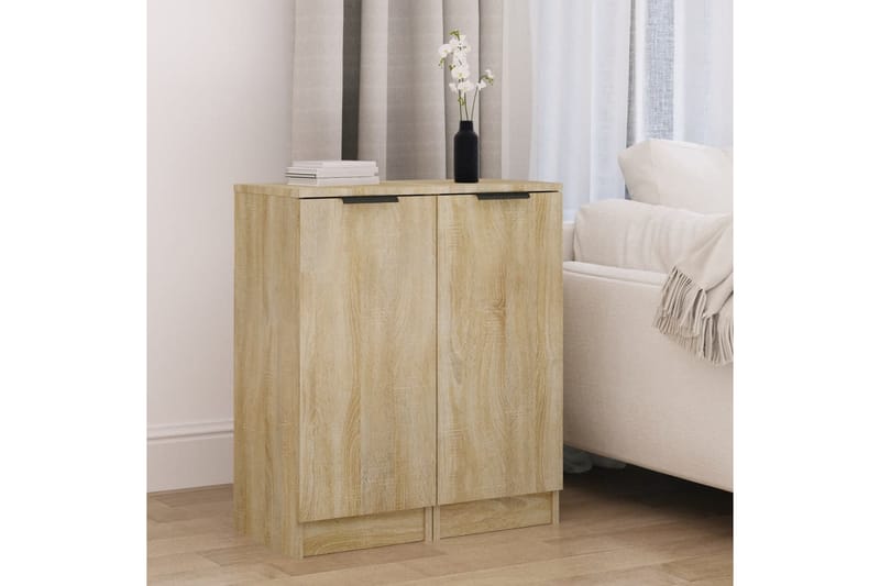 beBasic Skjenker 2 stk sonoma eik 30x30x70 cm konstruert tre - Brun - Sideboard & skjenker