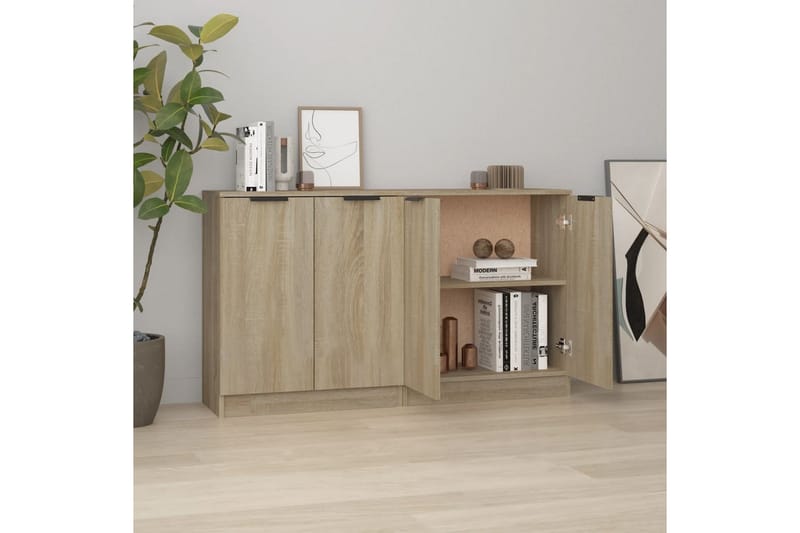 beBasic Skjenker 2 stk sonoma eik 60x30x70 cm konstruert tre - Brun - Oppbevaring - Oppbevaringsmøbler - Sideboard & skjenker