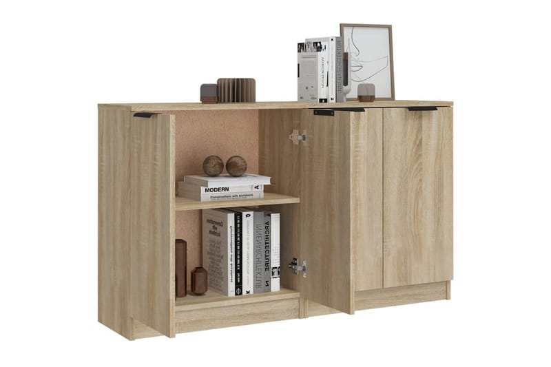 beBasic Skjenker 2 stk sonoma eik 60x30x70 cm konstruert tre - Brun - Oppbevaring - Oppbevaringsmøbler - Sideboard & skjenker