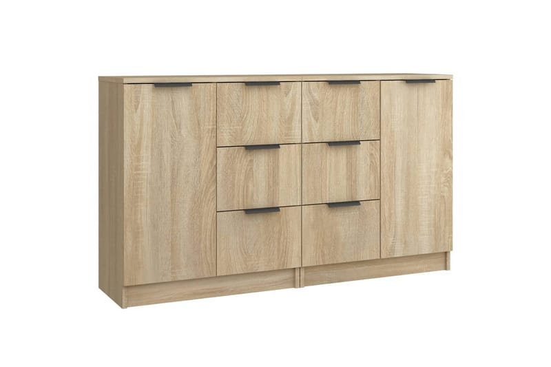 beBasic Skjenker 2 stk sonoma eik 60x30x70 cm konstruert tre - Brun - Oppbevaring - Oppbevaringsmøbler - Sideboard & skjenker