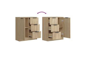 beBasic Skjenker 2 stk sonoma eik 60x30x70 cm konstruert tre - Brun - Oppbevaring - Oppbevaringsmøbler - Sideboard & skjenker
