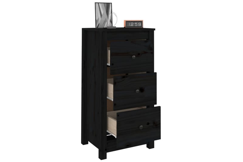 beBasic Skjenker 2 stk svart 40x35x80 cm heltre furu - Svart - Oppbevaring - Oppbevaringsmøbler - Sideboard & skjenker
