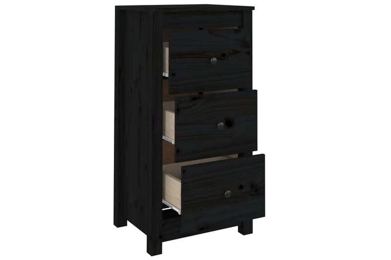 beBasic Skjenker 2 stk svart 40x35x80 cm heltre furu - Svart - Oppbevaring - Oppbevaringsmøbler - Sideboard & skjenker