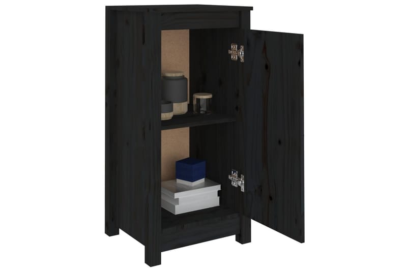 beBasic Skjenker 2 stk svart 40x35x80 cm heltre furu - Svart - Oppbevaring - Oppbevaringsmøbler - Sideboard & skjenker
