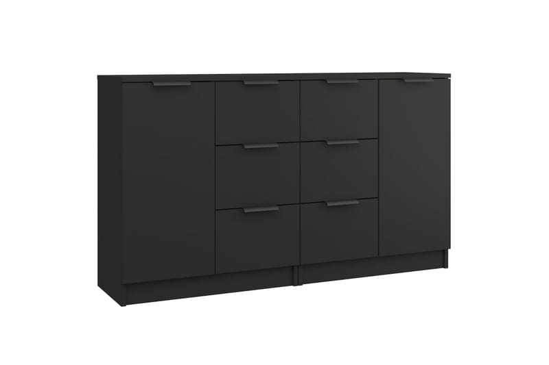 beBasic Skjenker 2 stk svart 60x30x70 cm konstruert tre - Svart - Sideboard & skjenker