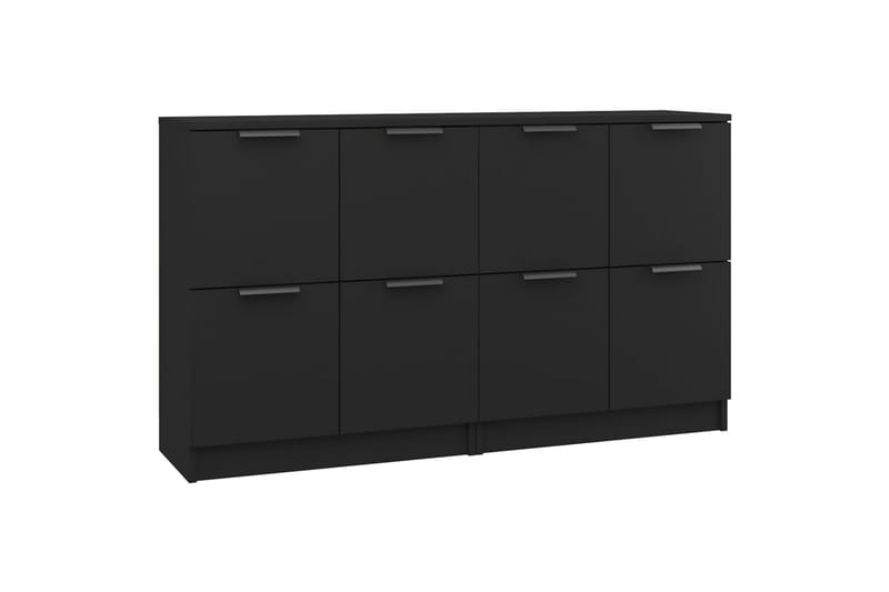beBasic Skjenker 2 stk svart 60x30x70 cm konstruert tre - Svart - Oppbevaring - Oppbevaringsmøbler - Sideboard & skjenker