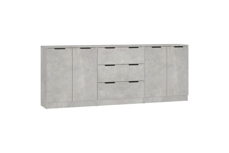 beBasic Skjenker 3 stk betonggrå konstruert tre - GrÃ¥ - Oppbevaring - Oppbevaringsmøbler - Sideboard & skjenker