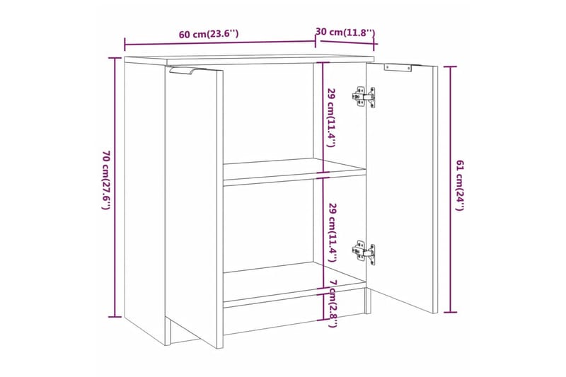 beBasic Skjenker 3 stk betonggrå konstruert tre - GrÃ¥ - Sideboard & skjenker