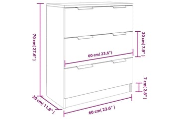 beBasic Skjenker 3 stk betonggrå konstruert tre - GrÃ¥ - Oppbevaring - Oppbevaringsmøbler - Sideboard & skjenker