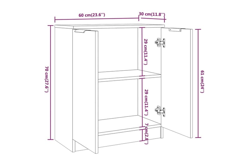 beBasic Skjenker 3 stk grå sonama konstruert tre - GrÃ¥ - Sideboard & skjenker