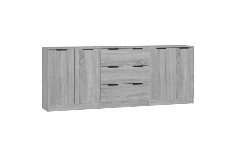 beBasic Skjenker 3 stk grå sonama konstruert tre - GrÃ¥ - Oppbevaring - Oppbevaringsmøbler - Sideboard & skjenker