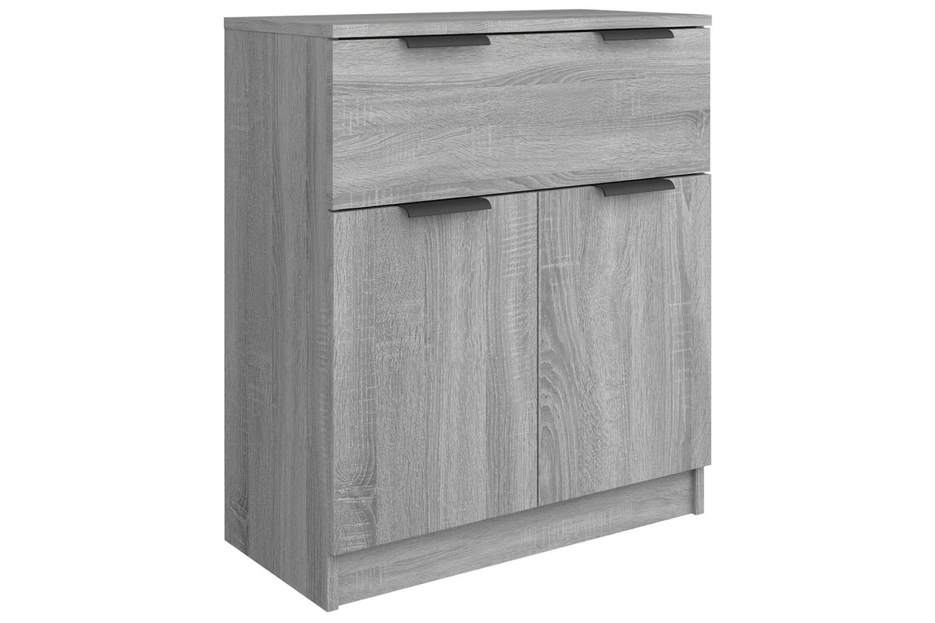 beBasic Skjenker 3 stk grå sonoma eik konstruert tre - GrÃ¥ - Oppbevaring - Oppbevaringsmøbler - Sideboard & skjenker