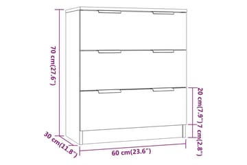 beBasic Skjenker 3 stk hvit konstruert tre - Hvit - Oppbevaring - Oppbevaringsmøbler - Sideboard & skjenker