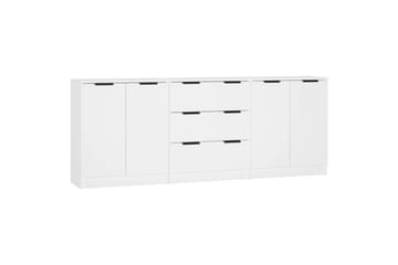 beBasic Skjenker 3 stk hvit konstruert tre - Hvit - Oppbevaring - Oppbevaringsmøbler - Sideboard & skjenker