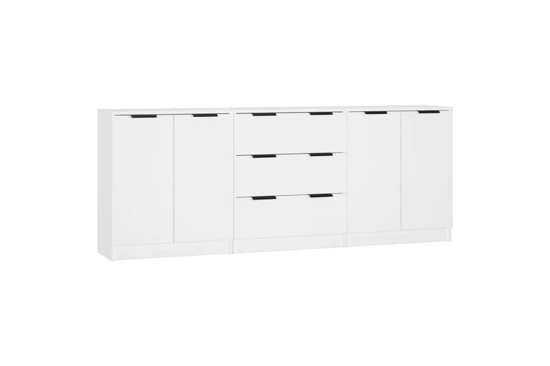 beBasic Skjenker 3 stk hvit konstruert tre - Hvit - Oppbevaring - Oppbevaringsmøbler - Sideboard & skjenker