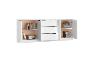 beBasic Skjenker 3 stk hvit konstruert tre - Hvit - Oppbevaring - Oppbevaringsmøbler - Sideboard & skjenker