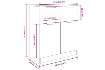 beBasic Skjenker 3 stk røkt eik konstruert tre - Brun - Oppbevaring - Oppbevaringsmøbler - Sideboard & skjenker