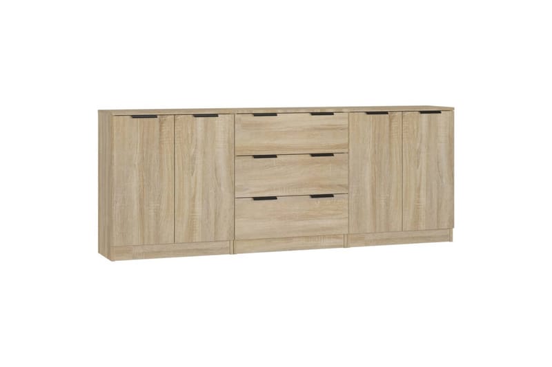 beBasic Skjenker 3 stk sonoma eik konstruert tre - Brun - Oppbevaring - Oppbevaringsmøbler - Sideboard & skjenker
