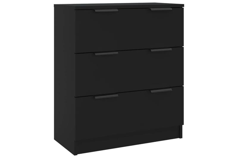 beBasic Skjenker 3 stk svart konstruert tre - Svart - Oppbevaring - Oppbevaringsmøbler - Sideboard & skjenker